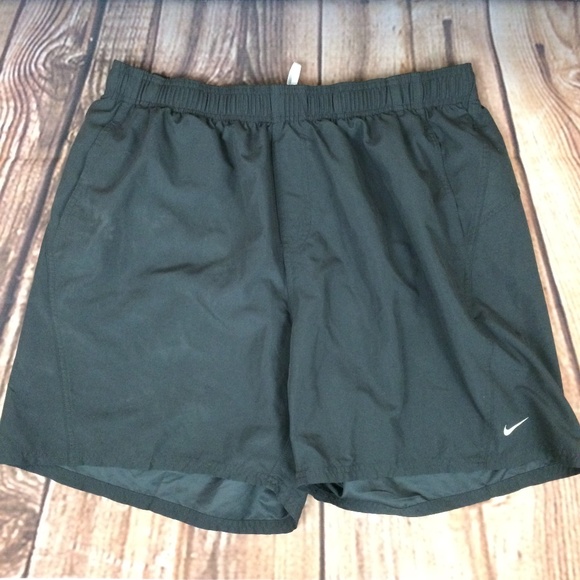 nike solid black swim shorts